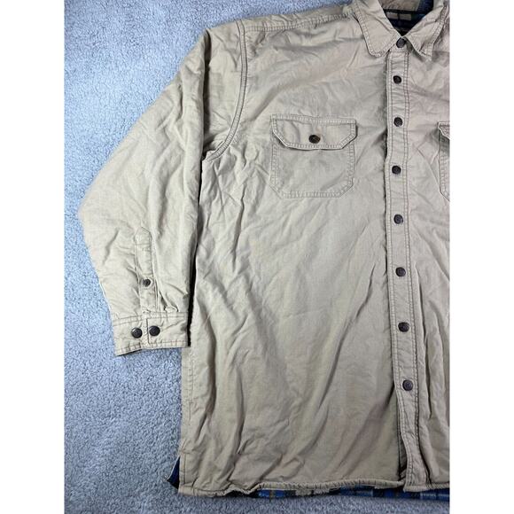 World Island Shirt Shacket Mens 2XLT Flannel Lined Brown Button Down Warm - Picture 3 of 12